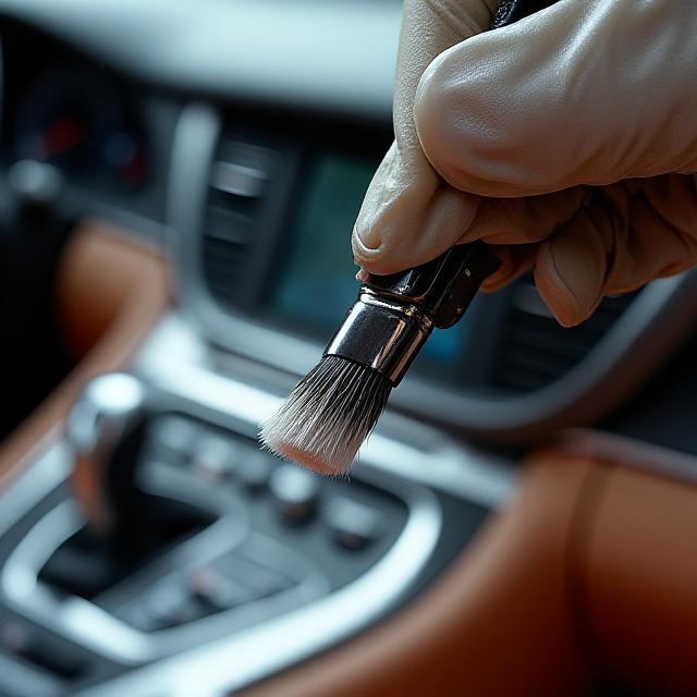 Dettaglio pulizia interni auto di lusso